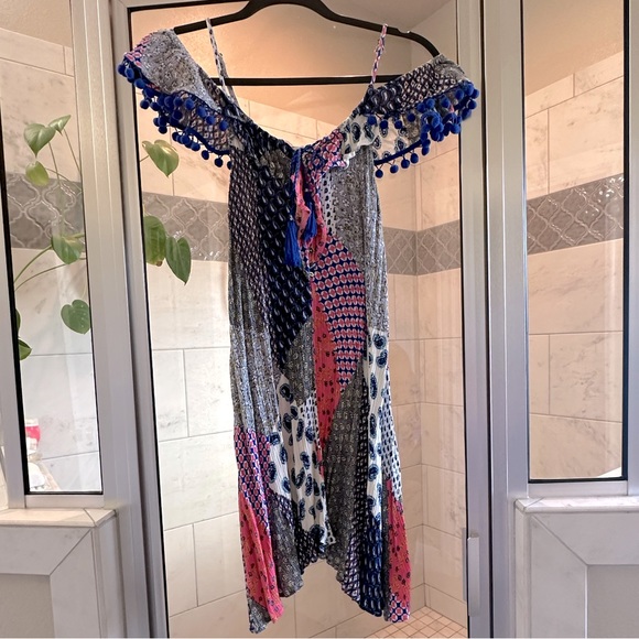 Dresses & Skirts - Off the shoulder pom pom dress